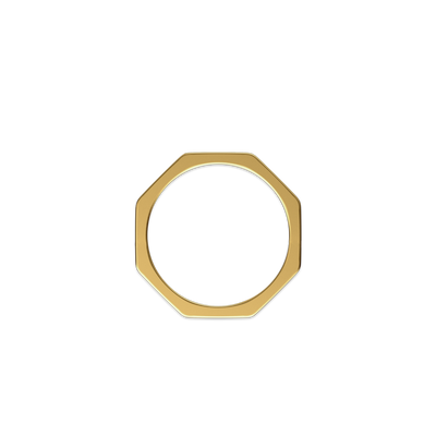 Ring med oktagönt ädelsten