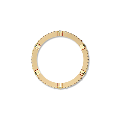 Lucky Clover Fancy Diamond Promise Ring unique green and white stones for couples