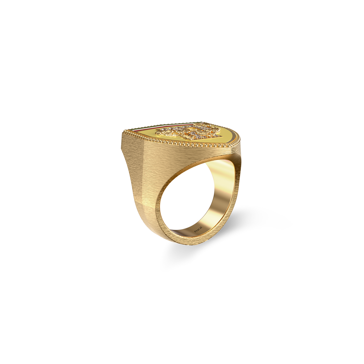 Anel de Sinete "The Speed" com Pavé de Diamantes Brancos