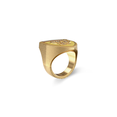 Anel de Sinete "The Speed" com Pavé de Diamantes Brancos