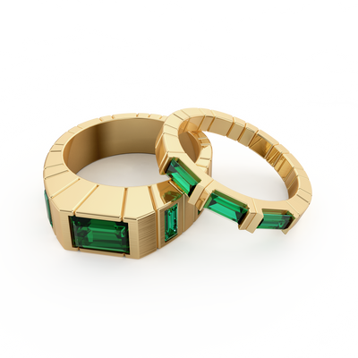 Gemstone Band Ring Set