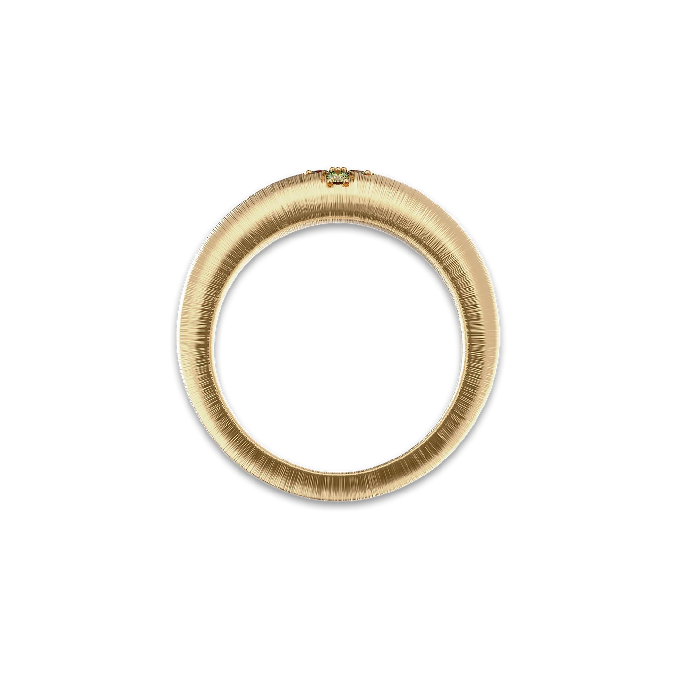 Anillo cúpula 'Trébol de la suerte', pavé de diamantes verdes