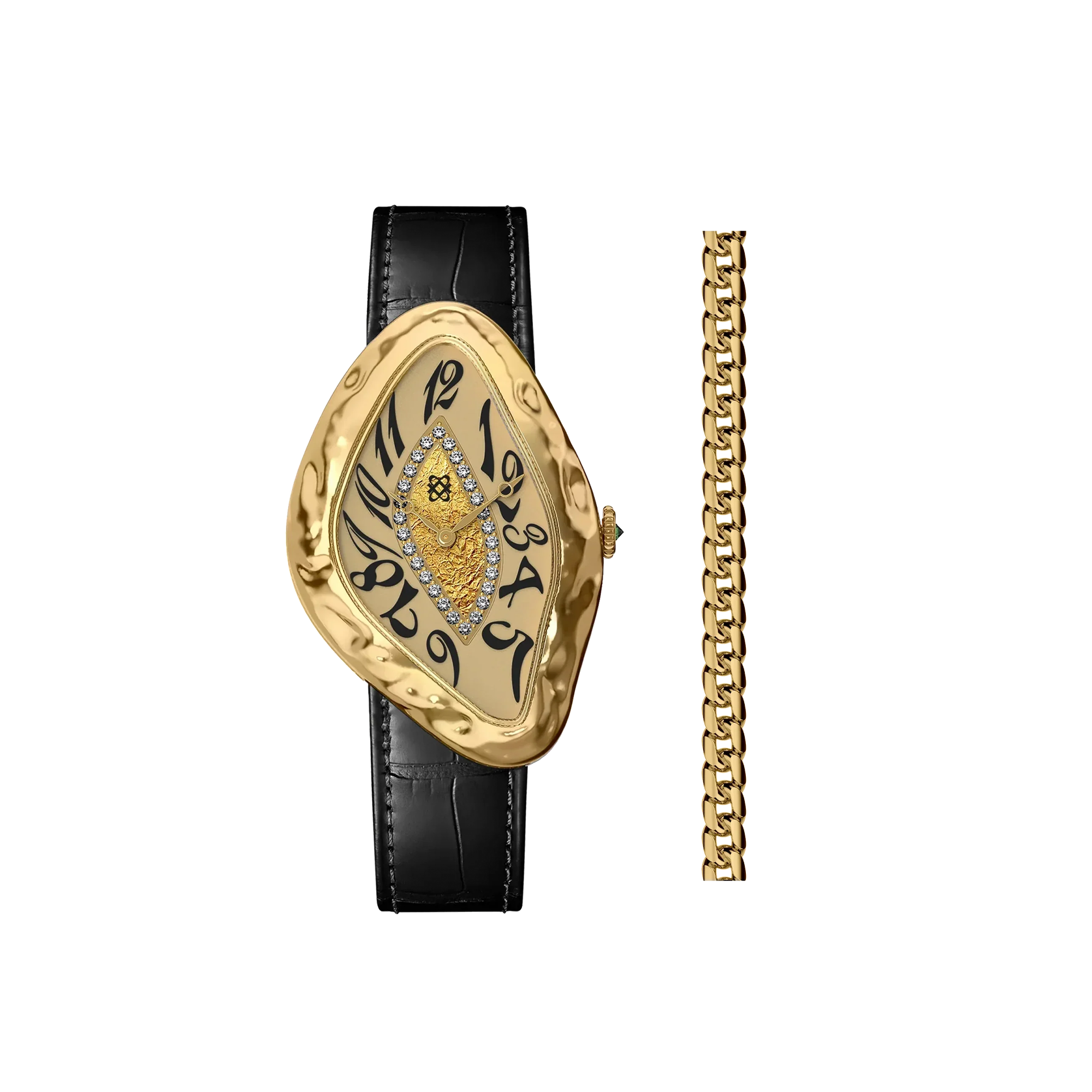Paradoxe Diamond Watch Gift Set in Gold Gilt - PASCAL