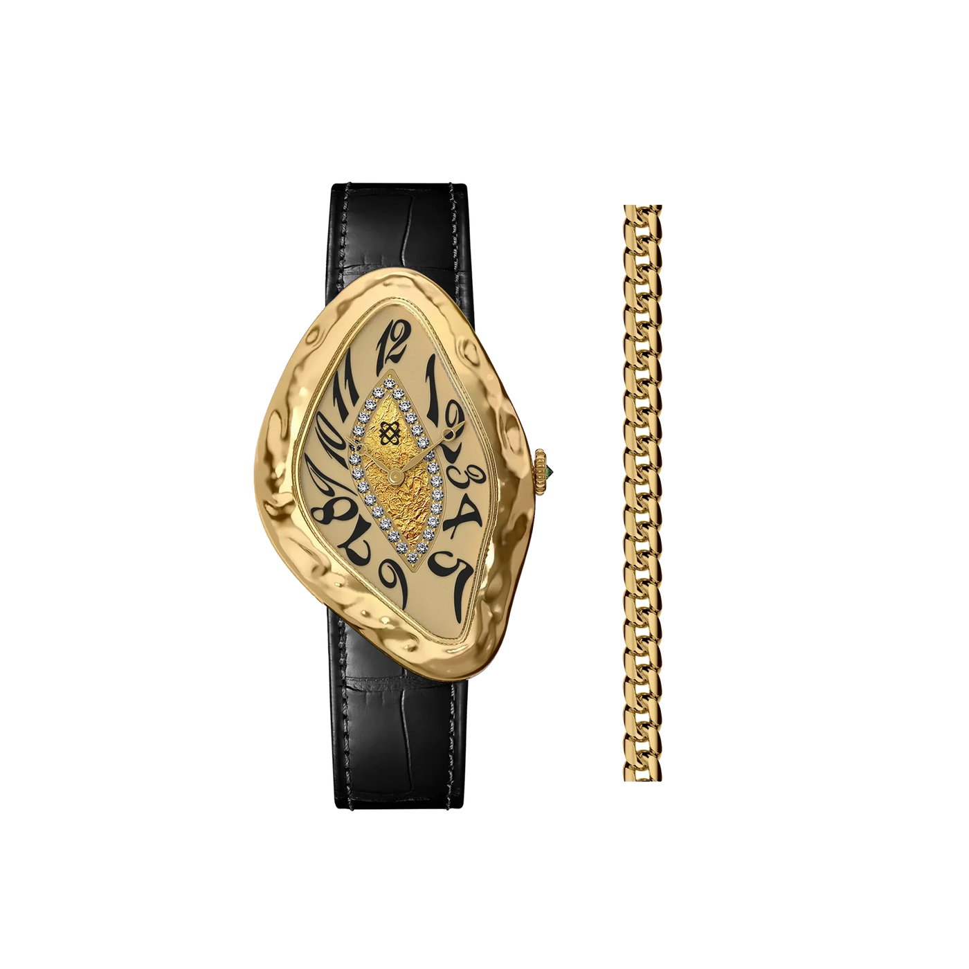 Paradoxe Diamond Watch Gift Set in Gold Gilt - PASCAL