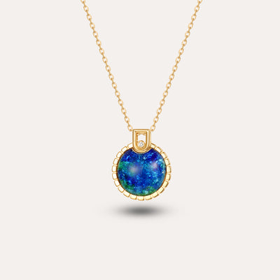 ‘Universe’ Enamel Diamond Necklace, Round