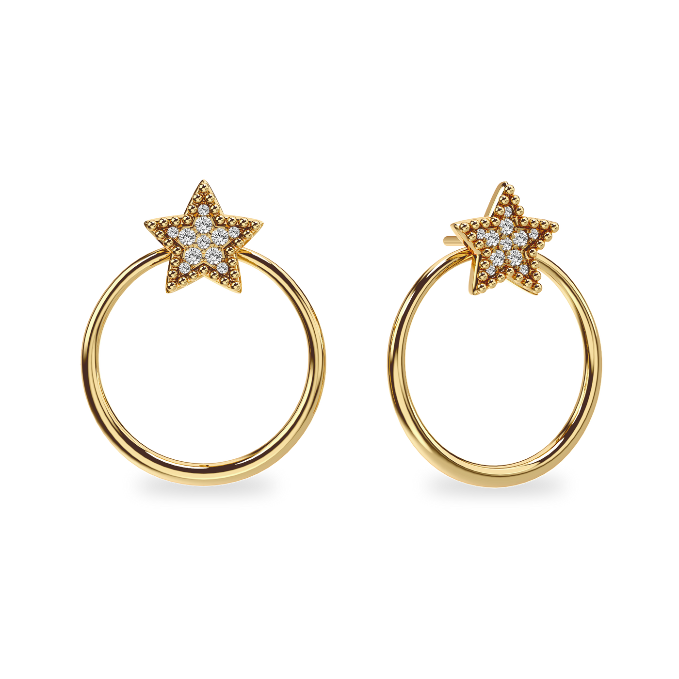 Beaded Star Diamond Earrings