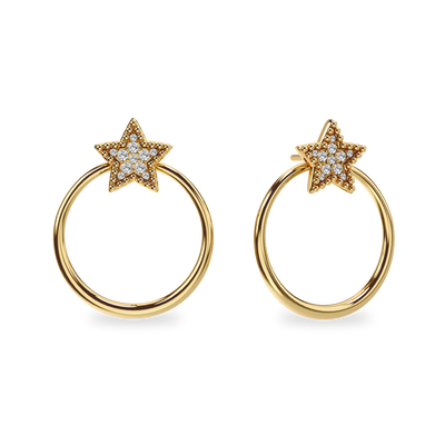 Beaded Star Diamond Earrings