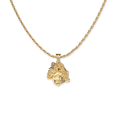 Olympus Medusa Statue Pendant, White Diamond - PASCAL#color_18k-yellow-gold-vermeil-white-diamond