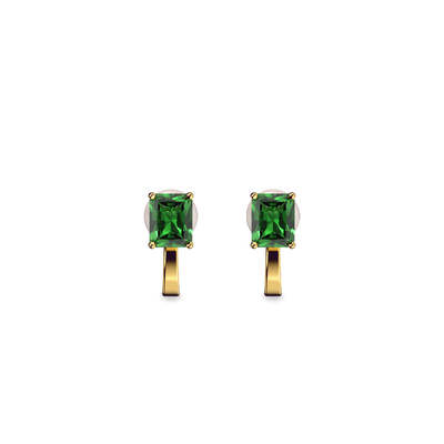 Orecchini a cerchio con gemma e perla duetto