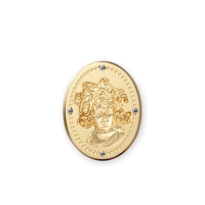 Olympus Medus Signet Ring, White Diamond - PASCAL#color_18k-yellow-gold-vermeil-white-diamond