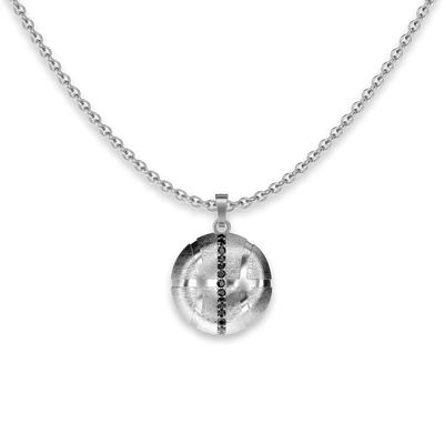 The Basketball Leaking Ball Linear Diamond Pendant, Black Diamond - PASCAL