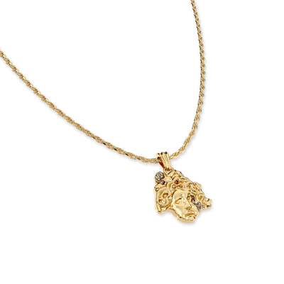 Colgante de estatua Medusa "Olympus", diamante blanco