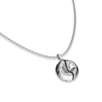 'Il Pallone da Basket' Ciondolo a Diamante Lineare a Perdita, Diamante Nero