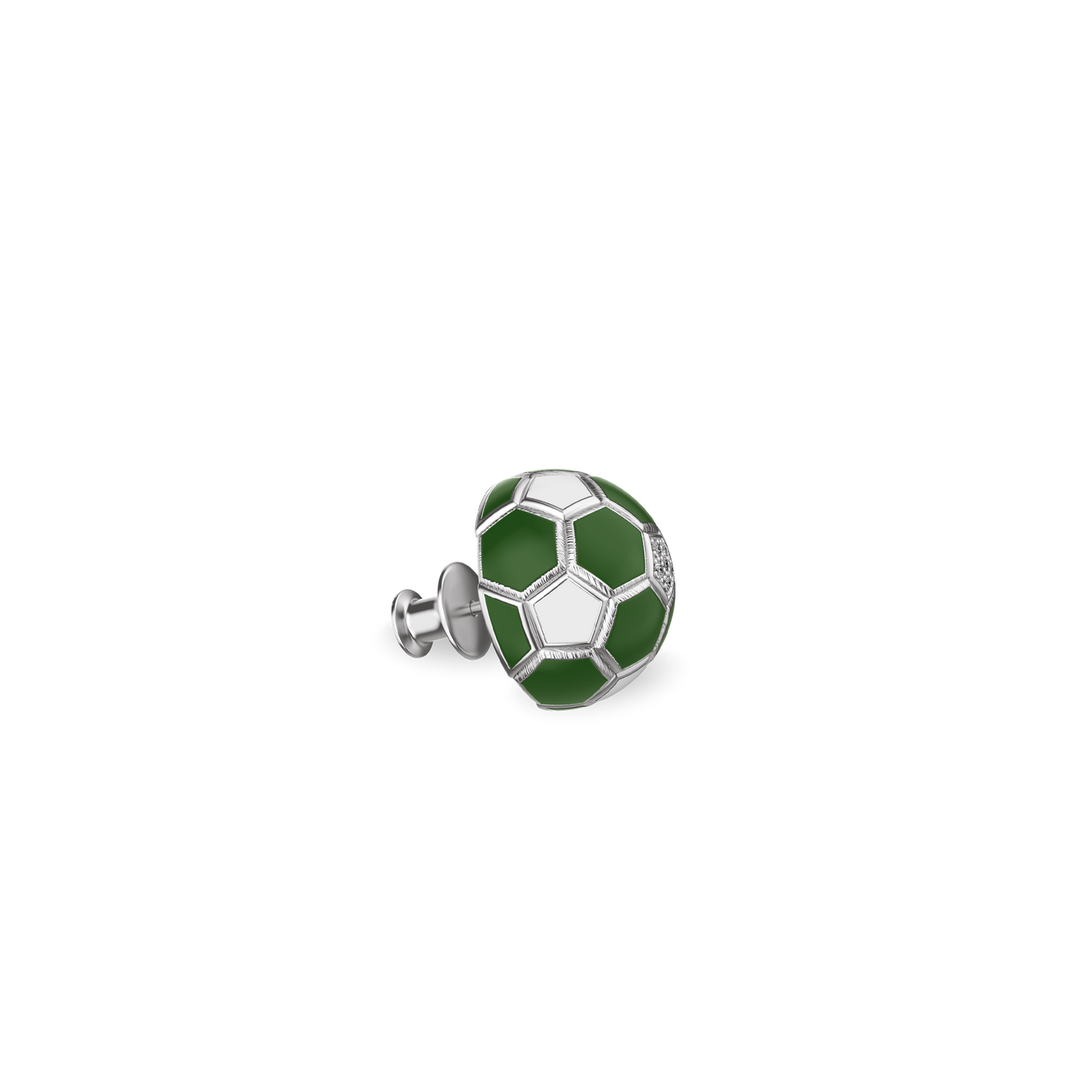 'The Soccer' Super Eagles Brooch, White Diamond