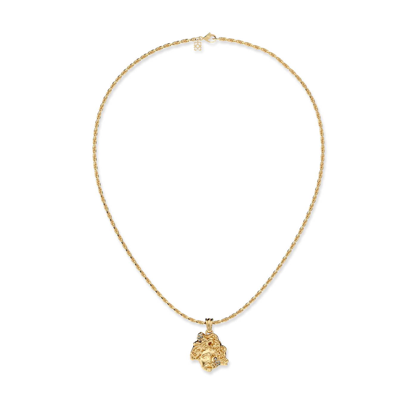 Colgante de estatua Medusa "Olympus", diamante blanco