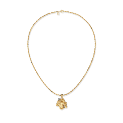 Colgante de estatua Medusa "Olympus", diamante blanco