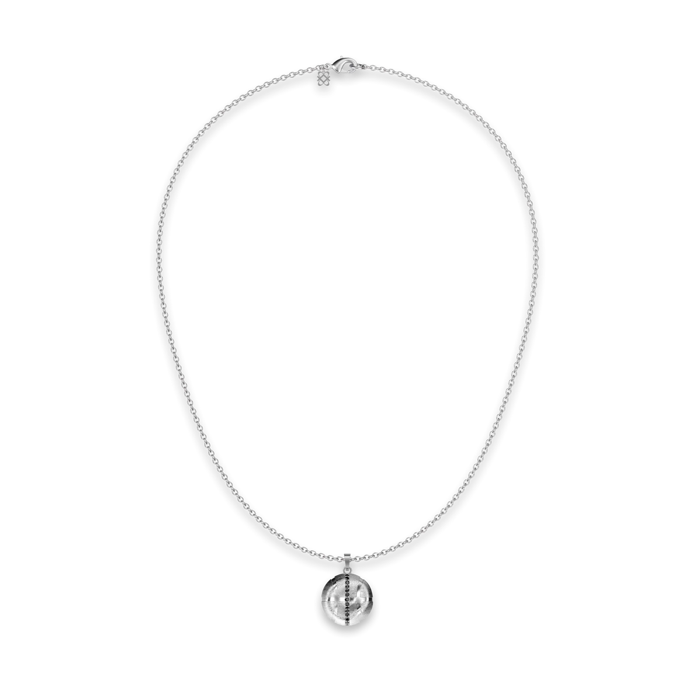 'Il Pallone da Basket' Ciondolo a Diamante Lineare a Perdita, Diamante Nero