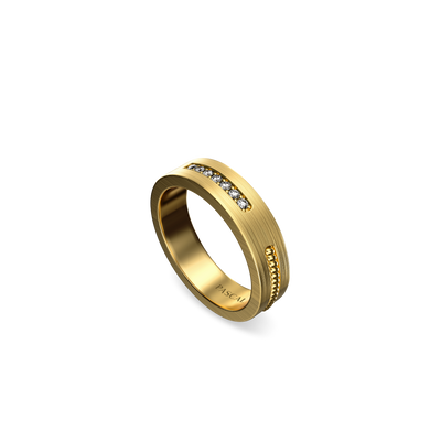 Twisted Track Band Ring, White Diamond