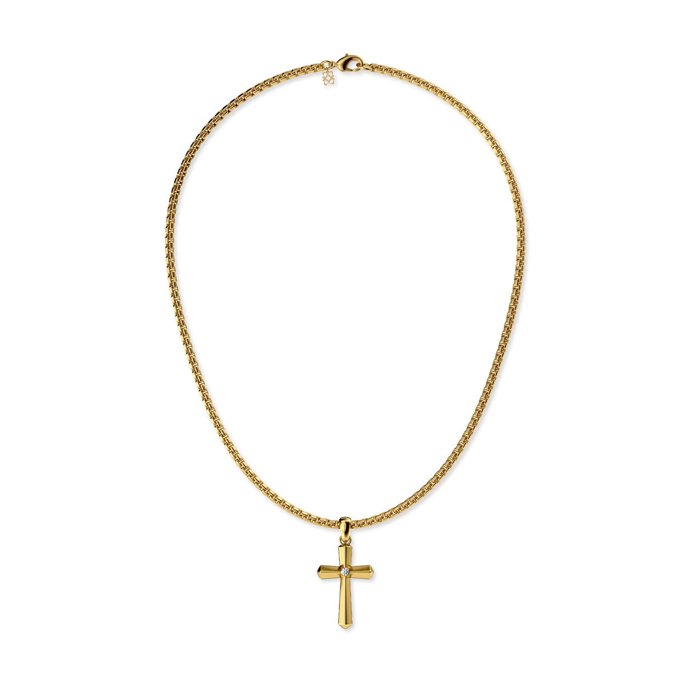 Colgante Amuleto Cruz, Diamante Blanco