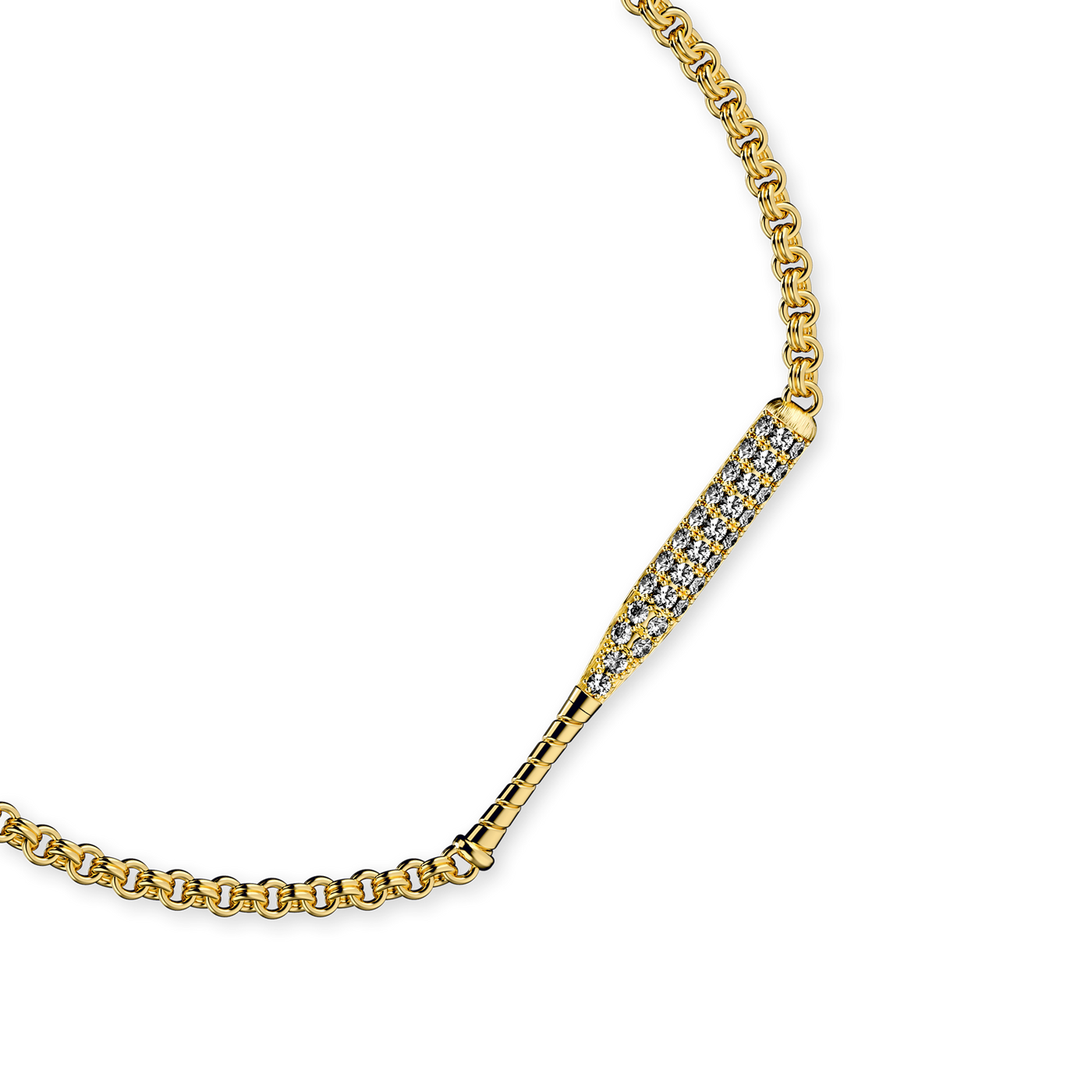 'The Baseball' Bat Bracelet, White Diamond Pavé
