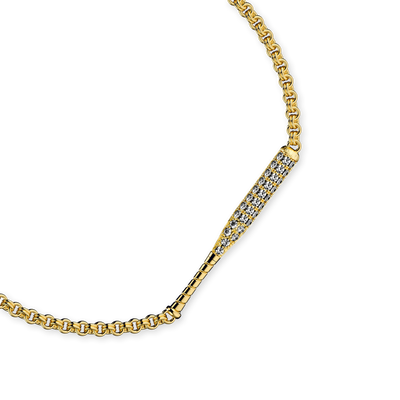 'The Baseball' Bat Bracelet, White Diamond Pavé