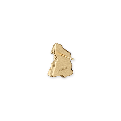 'Olympus' Apollo Statue Earrings, White Diamond