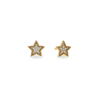 Beaded Star Diamond Earrings