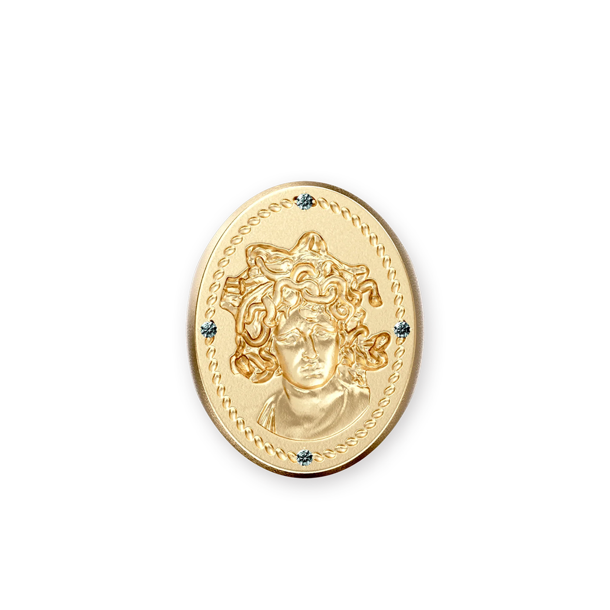 Olympus Medus Signet Ring, Green Diamond - PASCAL