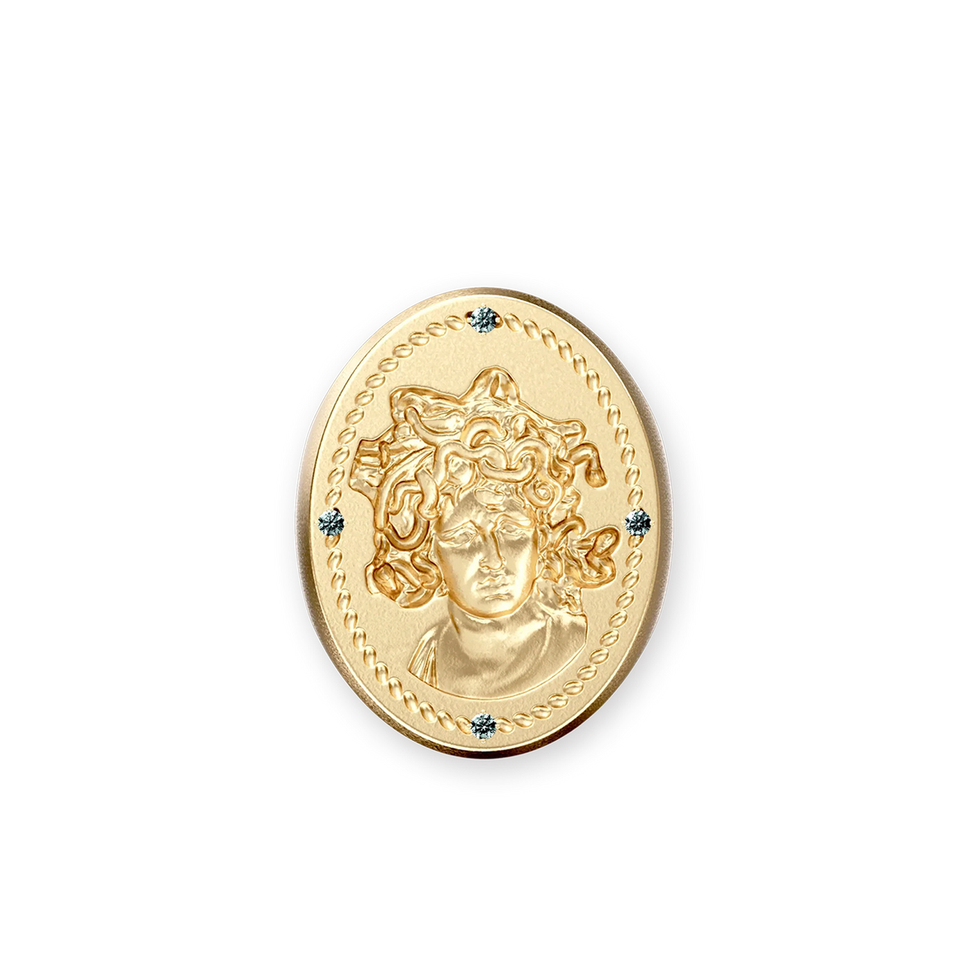 Olympus Medus Signet Ring, Green Diamond - PASCAL