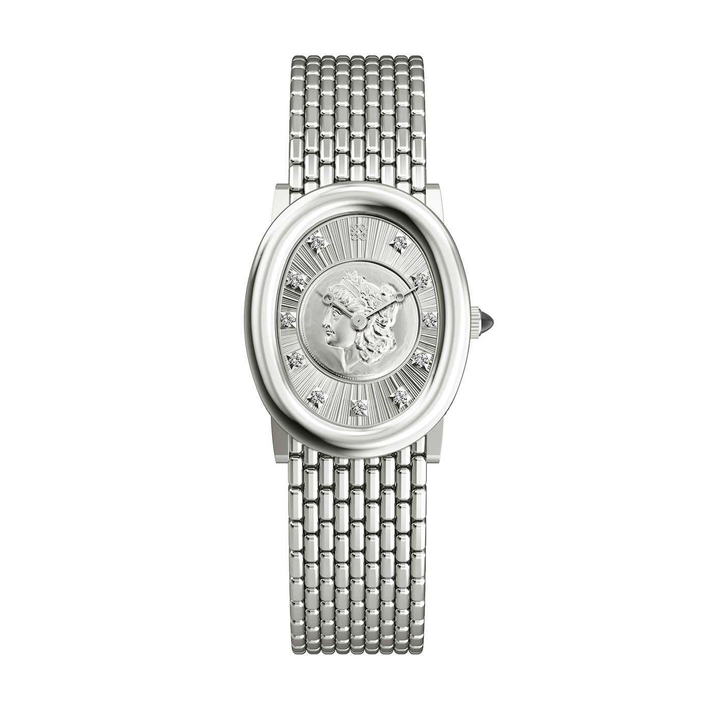 Oval Bubble Diamond Watch (24mm x 30mm)