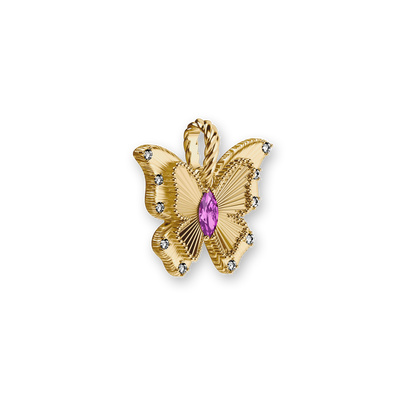 Collar "The Bonbon" Mariposa, Diamante Blanco