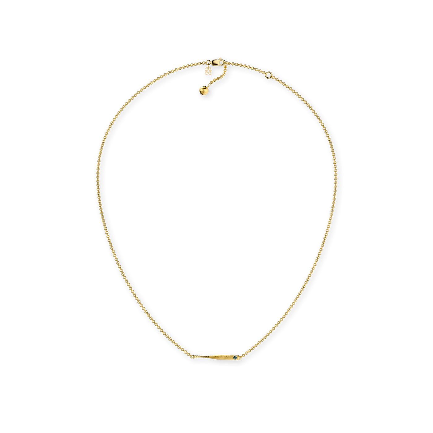 Die Baseball-Schläger-Halskette, grüner Diamant