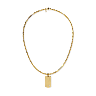 Pendente de Placa de Identificação, Diamante Branco