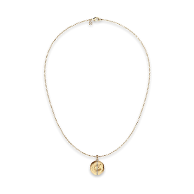 'The Basketball' Leaking Ball Linear Diamond Pendant, White Diamond