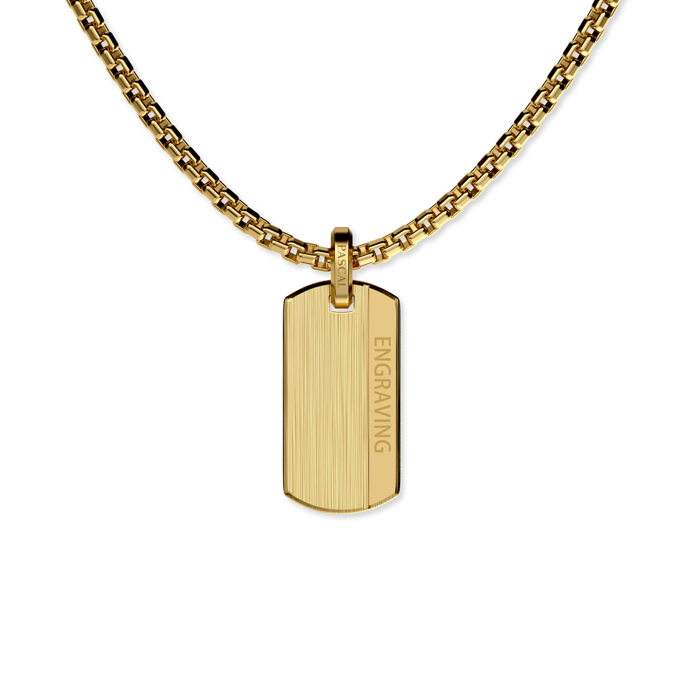 Pendente de Placa de Identificação, Diamante Branco