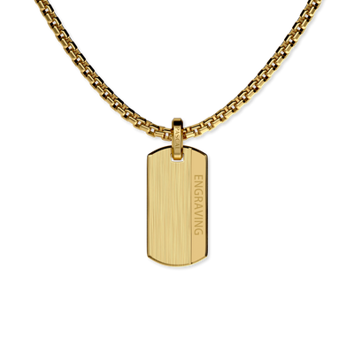 Pendente de Placa de Identificação, Diamante Branco