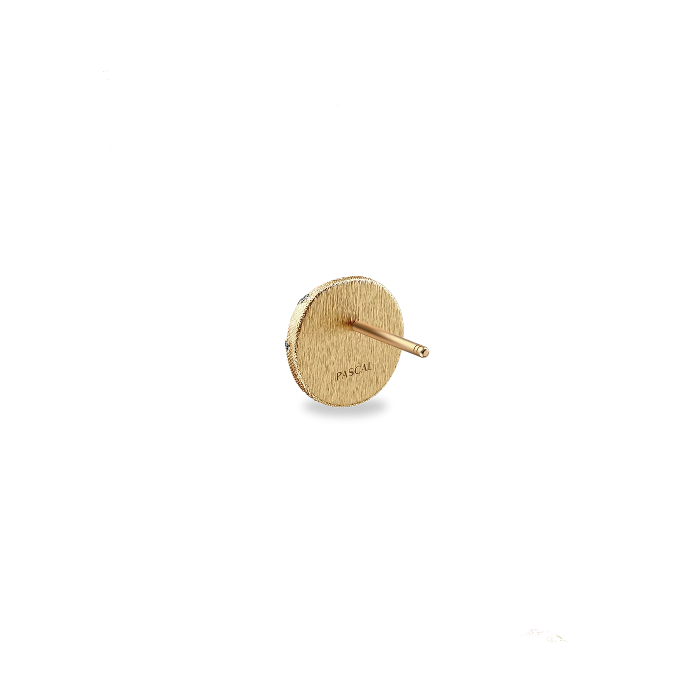 'The Basketball' Crooked Ball Örhängen, Vit Diamant Pavé