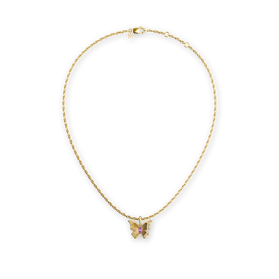 Collar "The Bonbon" Mariposa, Diamante Blanco