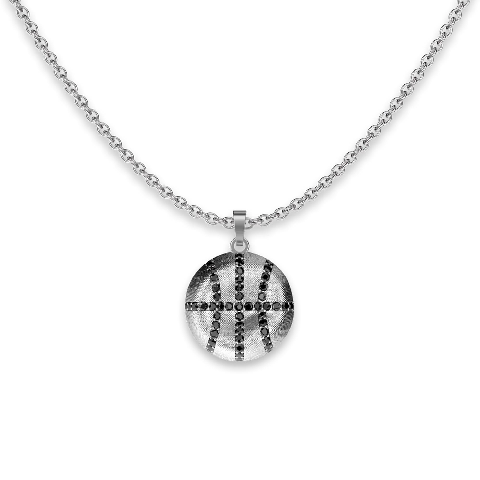 The Basketball Leaking Ball Pendant, Black Diamond Pavé - PASCAL