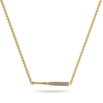 The Baseball Bat Necklace, White Diamond Pavé - PASCAL#color_18k-yellow-gold-vermeil-white-diamond