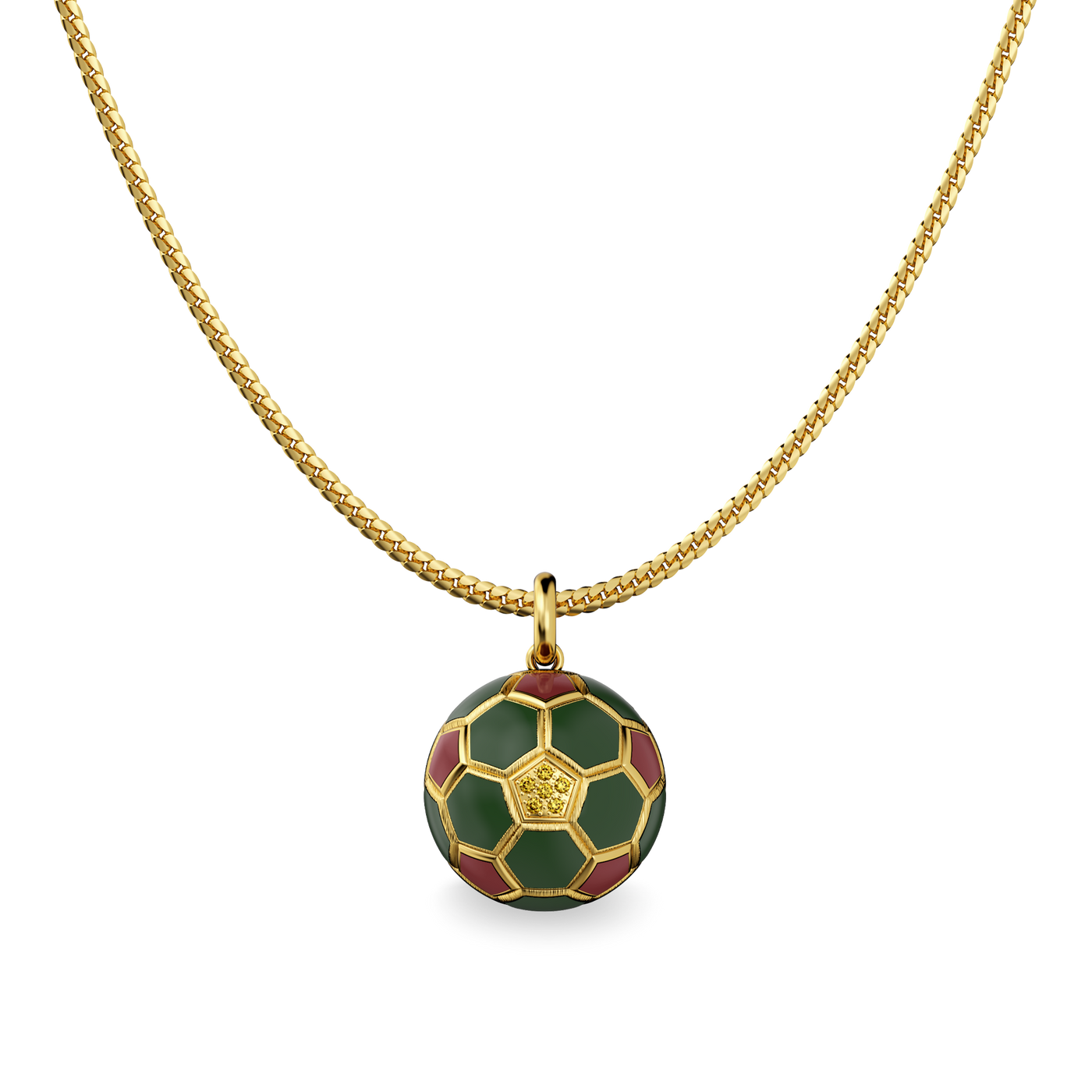 'The Soccer' Atlas Lions Pendant, Yellow Diamond