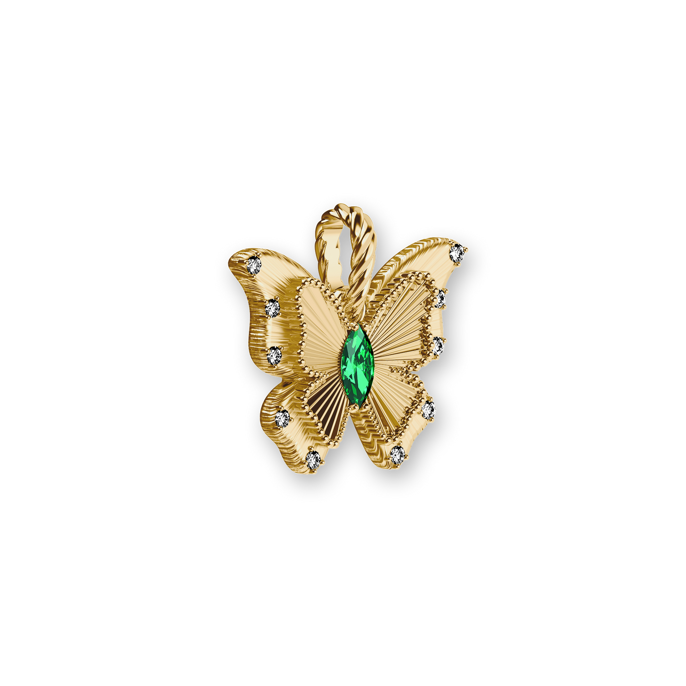 Collar "The Bonbon" Mariposa, Diamante Blanco