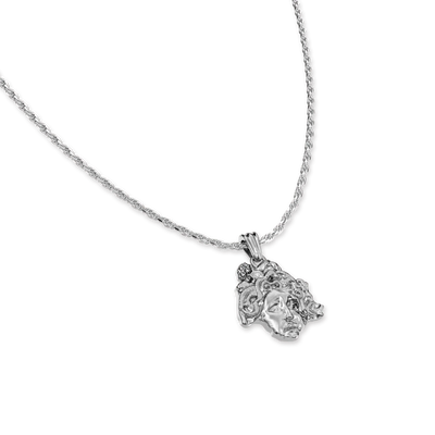 Colgante de estatua Medusa "Olympus", diamante blanco