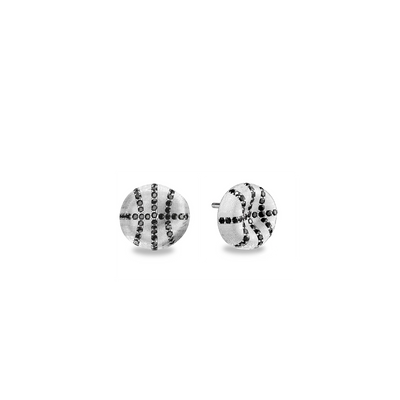 'The Basketball' Läckande bollörhängen, Black Diamond Pavé