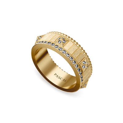 Anillo Banda Obelisco, Diamante Blanco