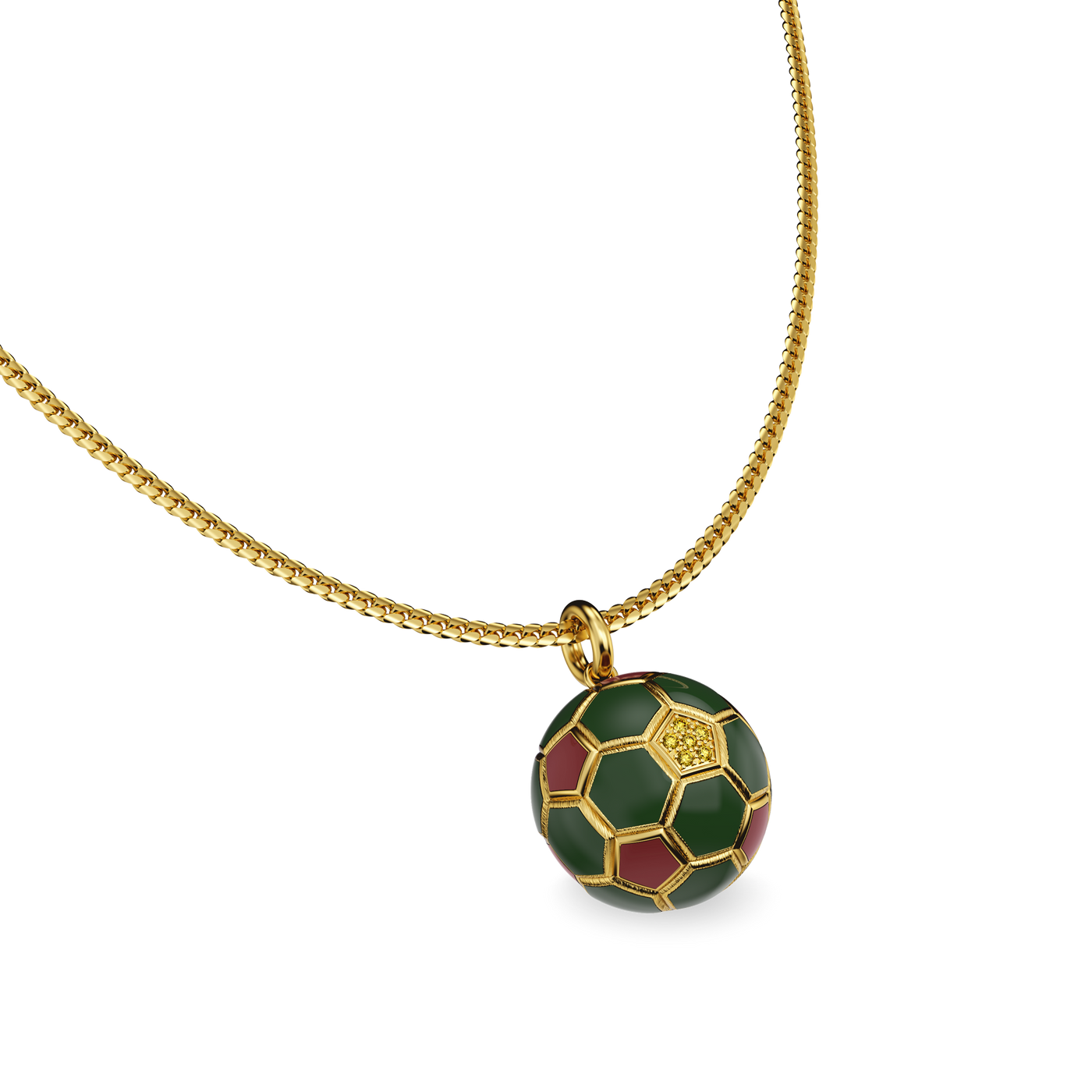 'The Soccer' Atlas Lions Pendant, Yellow Diamond