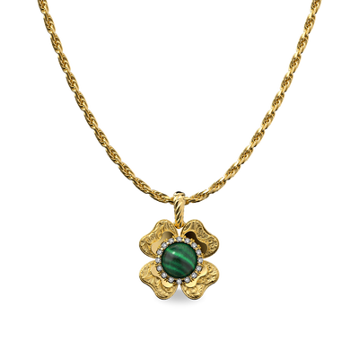 Ciondolo 'The Spiritual' a trifoglio, alone di diamanti bianchi