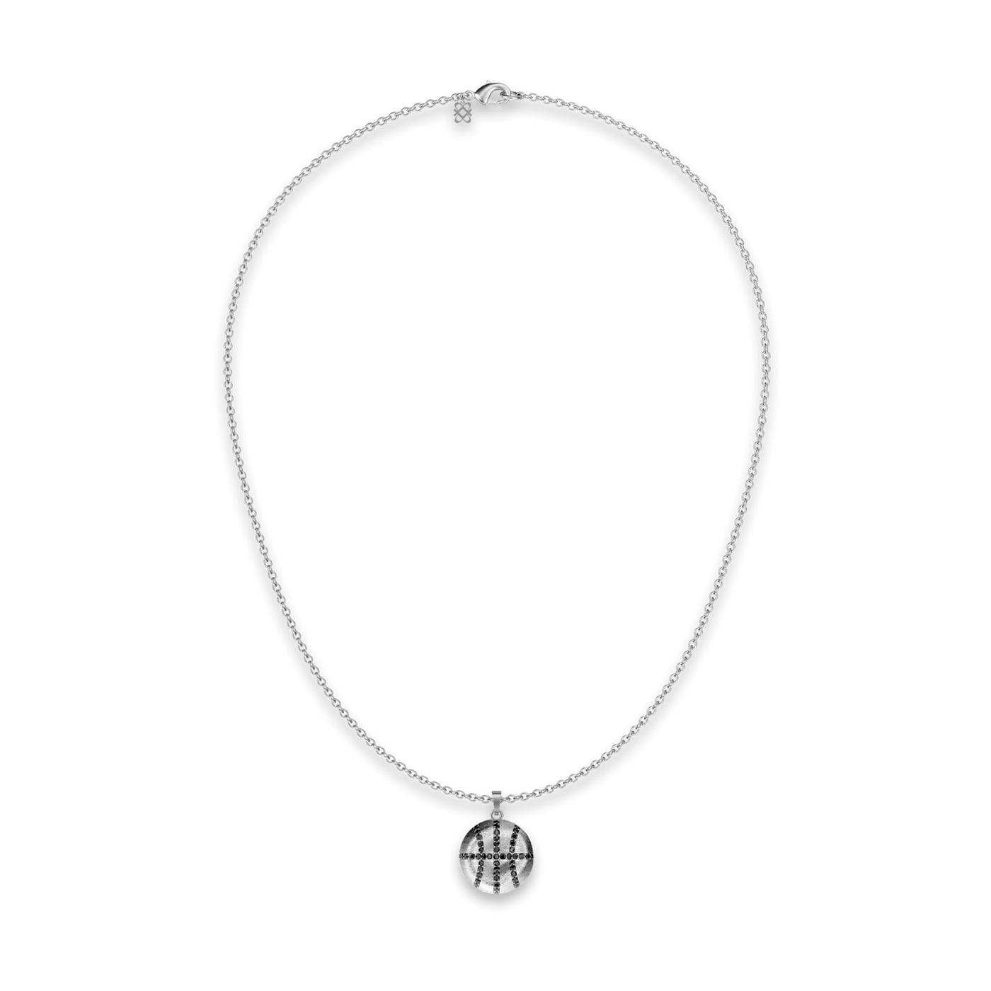 'The Basketball' Leaking Ball Pendant, Black Diamond Pavé