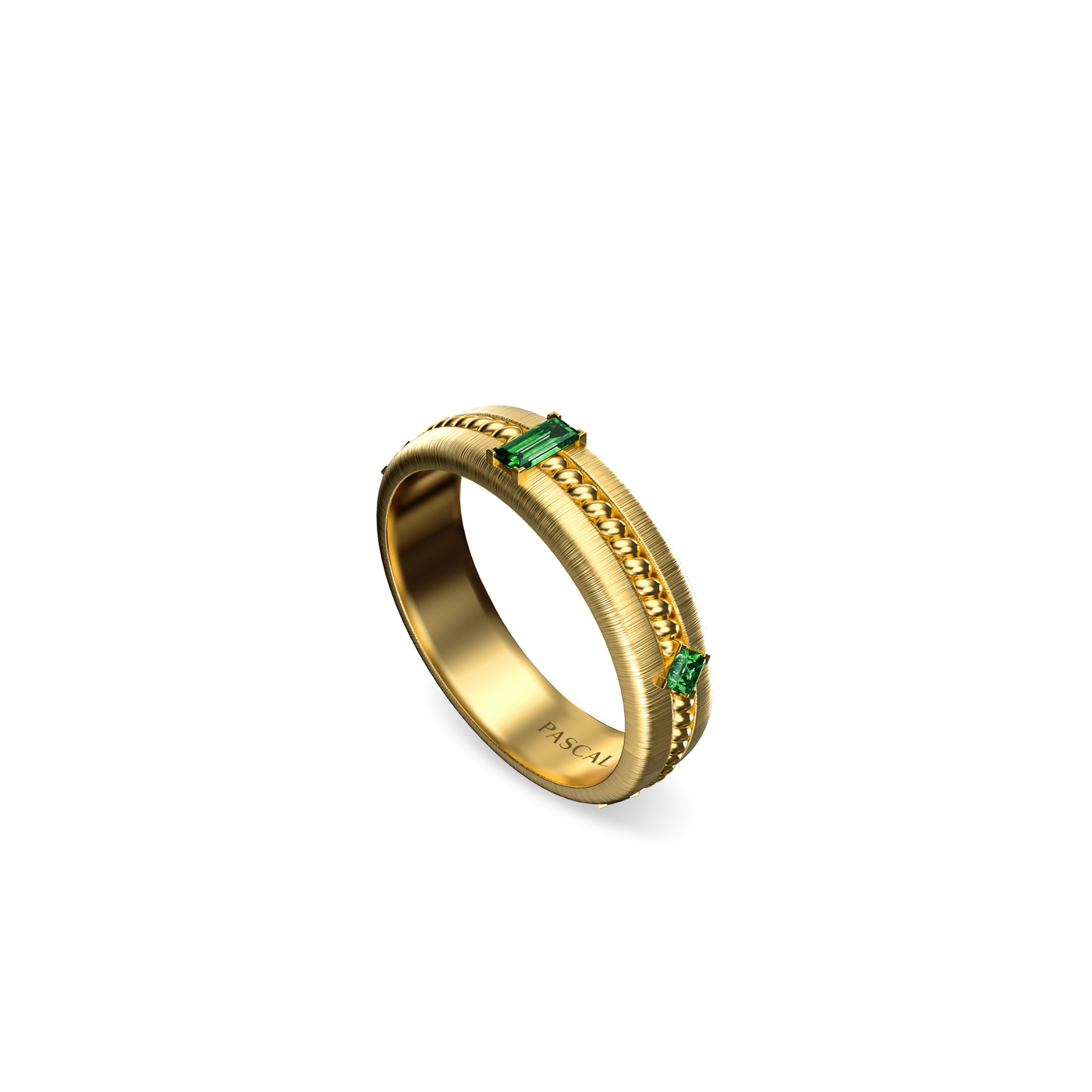 Twist Chain Track Gemstone Ring