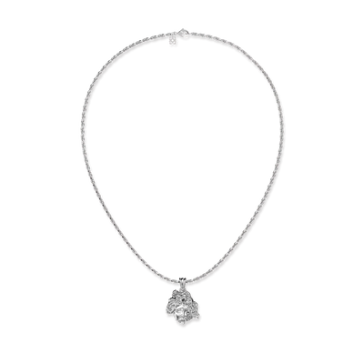 Colgante de estatua Medusa "Olympus", diamante blanco